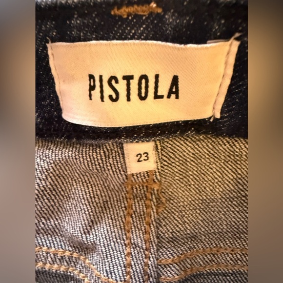 Pistola baggy jeans, dark denim, distressed high waist zip bottom size 23 - Picture 7 of 16